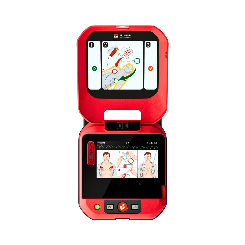 Primedic HeartSave Y Halbautomat mit 7 ZOLL Farbdisplay offen