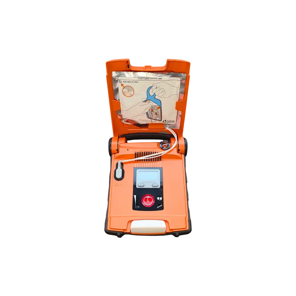 ZOLL Powerheart G5 AED Halbautomat mit iCPR-Sensor ZOLL Powerheart G5 AED Halbautomat mit iCPR-Sensor offen