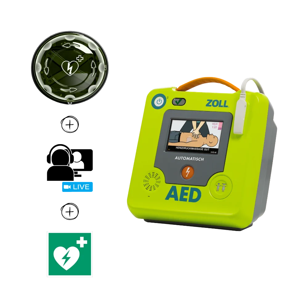ZOLL AED 3 Vollautomat Rotaid Solid Plus Bundle Indoor