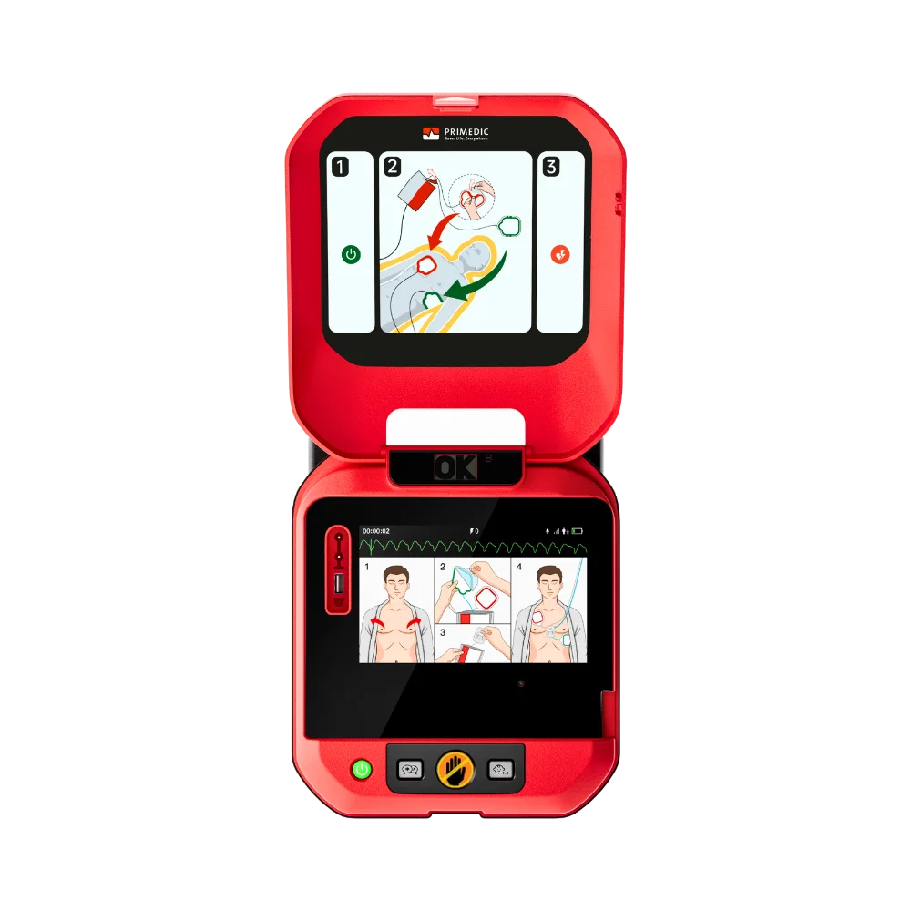 Primedic HeartSave YA Vollautomat mit 7 ZOLL Farbdisplay offen