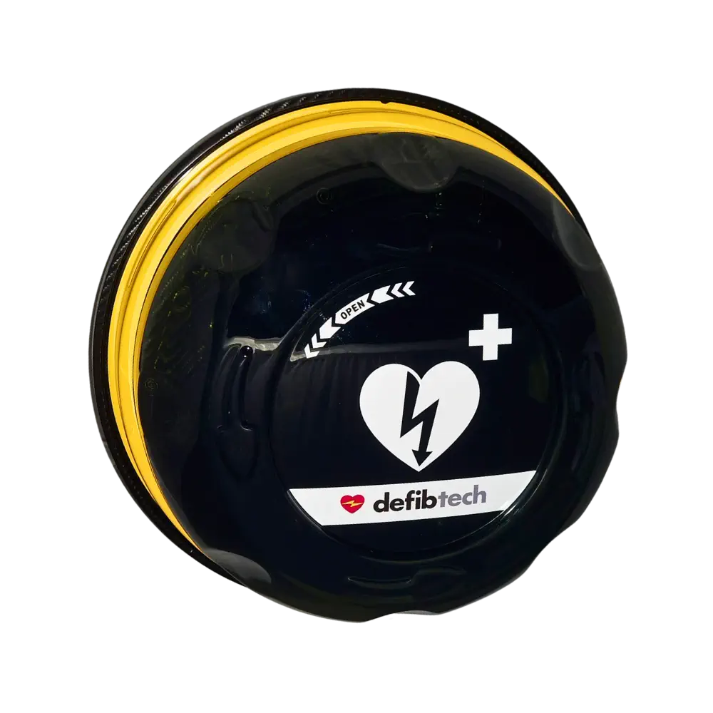 Rotaid Solid Plus mit Alarm Defibtech gelb schwarz Seite